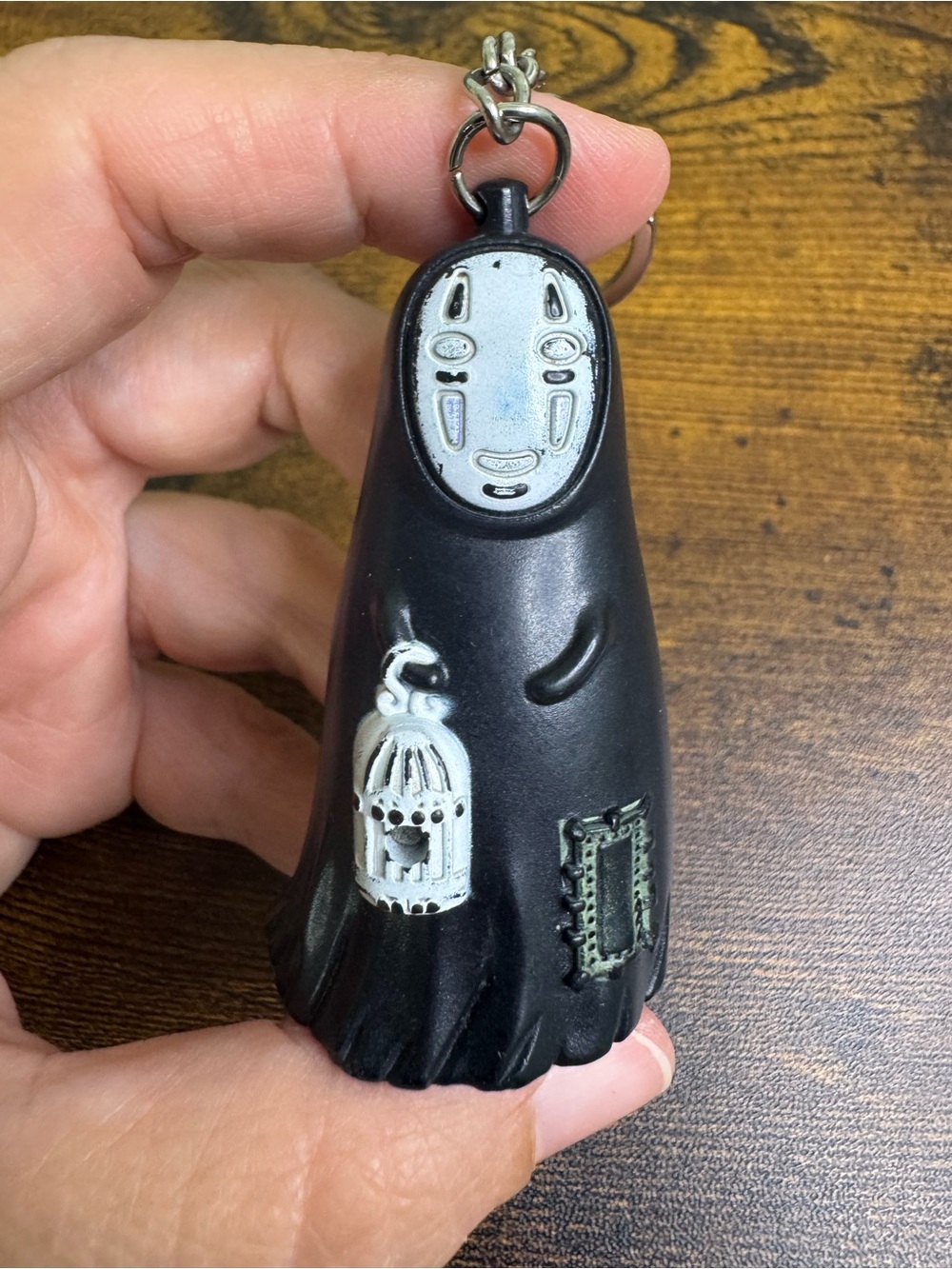 No-Face Black Silicone Keychain